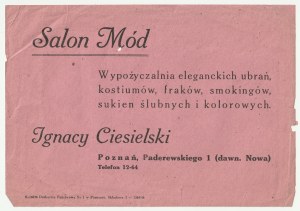 Ignacy Ciesielski Fashion Salon, Paderewskiego 1 - rental of elegant clothes.