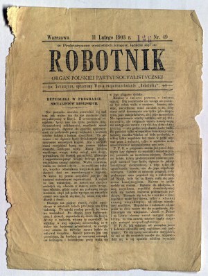 ROBOTNIK. Organe du parti socialiste polonais. Deux numéros