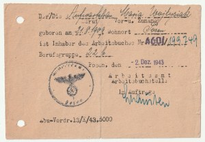 POZNAŃ. Four documents certifying residence from the World War II period