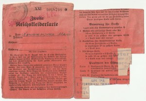 POZNAŃ. Card for Maria Nawarowska's clothing, valid from 31.08.1941