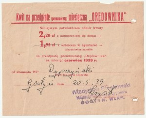 GOSTYŃ, KROBIE, DOLSK. Ensemble de 8 documents de Władysław Dypczyński résidant à Gostyn.
