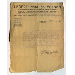 POZNAŃ. Zbiór 14 rachunków i innych dokumentów firm poznańskich