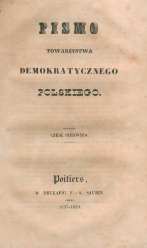 Polish Democratic Society. Documents and writings
