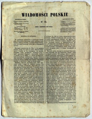 WIADOMOŚCI Polskie. No. 44, 01.12.1860