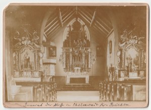 CHEŁMONIE (Wąbrzeźno). Wnętrze kościoła, fot. z końca XIX w.