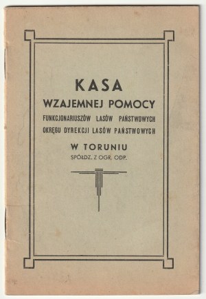 TORUN - National Forests. Membership booklet of a member of the Mutual Aid Fund