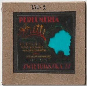 GDYNIA. Glass slide with advertisement for Anette perfumery