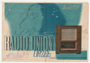 POLSKÉ RÁDIO. Radio-Union Orzeł, reklama na radiopřijímač model 1937