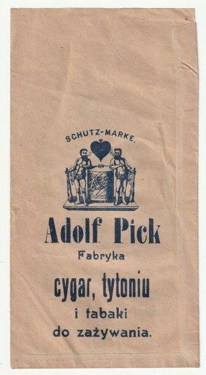 RAWICZ, LESZNO, SWIDNICA. Advertisement of the company Adolf Pick Factory of cigars, tobacco and snuff for consumption