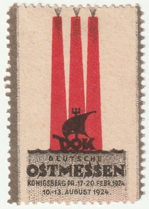 TARGI - Königsberg. Briefmarke mit Werbung für die Königsberger Messe am 17-20.02.1924