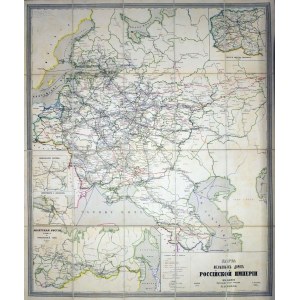 KRÓLESTWO Kongresowe, Rosja. Mapa kolei żelaznej