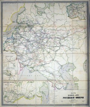 Kongresové kráľovstvo, Rusko. Mapa železnice