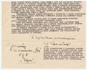 REGATY w II RP. Zbiór 19 dokumentów dot. regat z maja 1939 r.