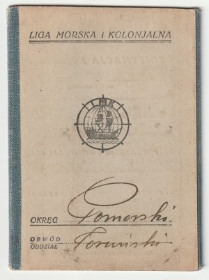 TORUŃ. Pass eines Mitglieds des See- und Kolonialbundes von Józef Nowak