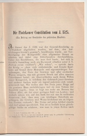 Jahresbericht des Lemberger Gymnasiums. Unter anderem über die Verfassung des Sejm von Piotrków