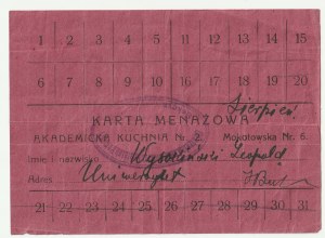 BRATNIA HELP - University of Warsaw. Menagerie card of the academic kitchen No. 2