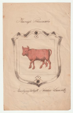 LUSSIZIEN. Wappen der Lausitz, um 1850