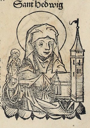 SWIE. JADWIG de Silésie. Gravure sur cuivre, milieu du XVIe siècle.