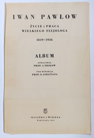 IVAN PAVLOV. Vie et œuvre. Varsovie 1951
