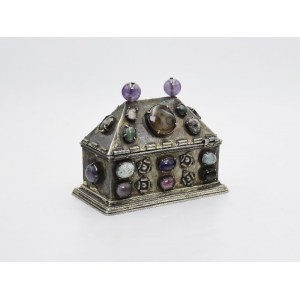 Casket decorated with stones