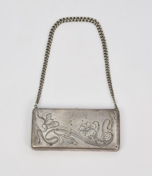 Rectangular ball purse, with an Art Nouveau rhythmic motif