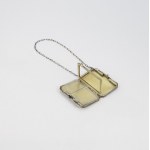 Art déco cosmetic bag with chain monogrammed LDB (?)
