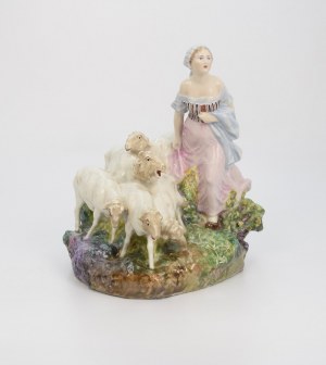 Shepherdess with sheep