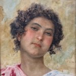 V. MIGLIARO, Portret młodej kobiety - V. Migliaro (1858 - 1938)