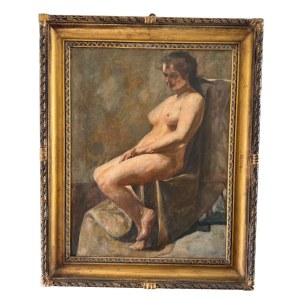 ANONIMO, siedząca naga kobieta