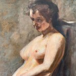 ANONIMO, Seated nude woman