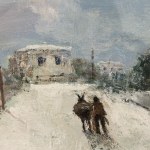 G. BOCCHETTI, Country road with figure and donkey - G. Bocchetti