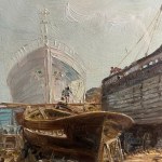 A.MARTUCCI, Sailboats in the shipyard - A. Martucci