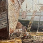 A.MARTUCCI, Sailboats in the shipyard - A. Martucci