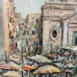 A. RADICE, Market Scene in Naples (Piazza del Carmine) - A. Radice (1913)