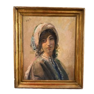 NIEZNANY SYGNATUR, Portret młodej kobiety z Orientu