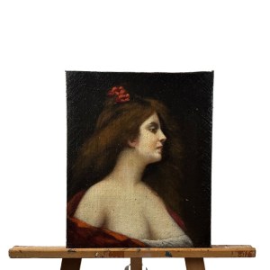 ANONIMO, Porträt einer Frau im Stil von Angelo Asti