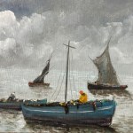 S. NASTI, Seascape with boats - S. Nasti