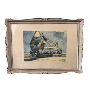 UNIDENTIFIED SIGNATURE, Boat with Figures
