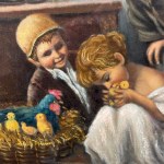 DI GENNARO, Children playing with chicks - Di Gennaro