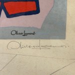 O. LEONARDI, Litografia raffigurante una stazione spaziale - O. Leonardi