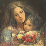 UNBEKANNTE UNTERSCHRIFT, Süßes mütterliches Porträt