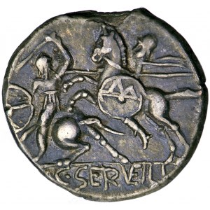 Republika Rzymska, C. Servilius Vatia, denar subaerat, 127 przed Chr.
