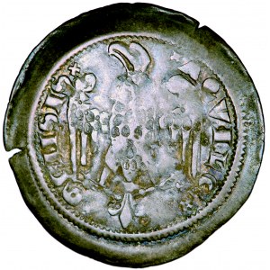 Włochy, Patriarchat Akwilejski, Rajmund della Torre (1273-1298), denaro con Beata Vergine, 1277, men. Akwileja
