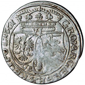 Polska, Jan Kazimierz, Korona, szóstak 1661, men. Lwów, G.B. Amoretti