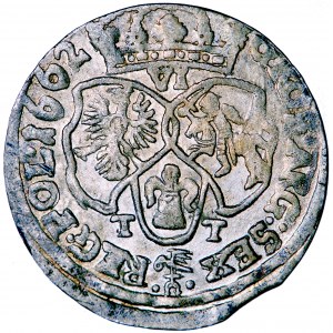 Polska, Jan Kazimierz, Korona, szóstak 1662, men. Bydgoszcz, T. Tymf (Tuempe)