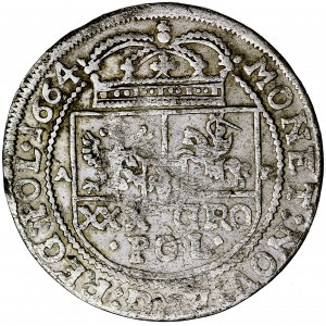 Polska, Jan Kazimierz, Korona, złoty (złotówka, tymf) 1664, men. Kraków, A. Tymf (Tuempe)