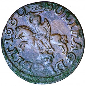 Polska, Jan Kazimierz, Litwa, szeląg miedziany 1660, men. Ujazdów, T.L. Boratyni