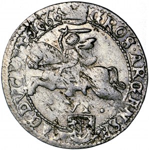 Polska, Jan Kazimierz, Litwa, szóstak 1666, men. Wilno, H. Kirszenstein, T.L. Boratyni