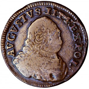 Polska (Saksonia), August III, Korona, grosz miedziany 1754, mennica nieustalona