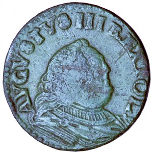 Polska (Saksonia), August III, Korona, grosz miedziany 1755, mennica nieustalona